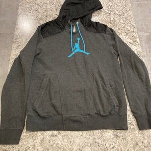 NIKE AIR JORDAN FLIGHT Hoodie Black Grey Size Medium Sweatshirt Jacket